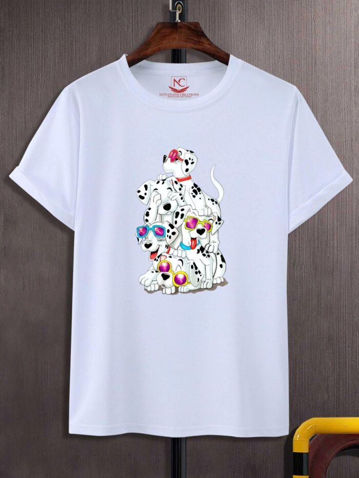 Graphic Essence: White Round Neck Tee.