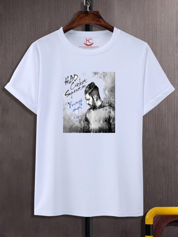 Pure Expression: Graphic White Round Neck T-Shirt.