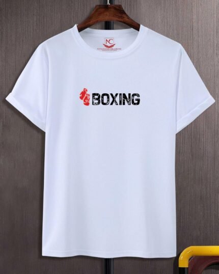 Punch Perfect: Graphic Printed White Tee for Boxing Enthusiasts
