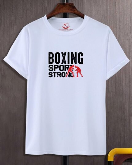 Strong Punch White Boxing Sport Tee