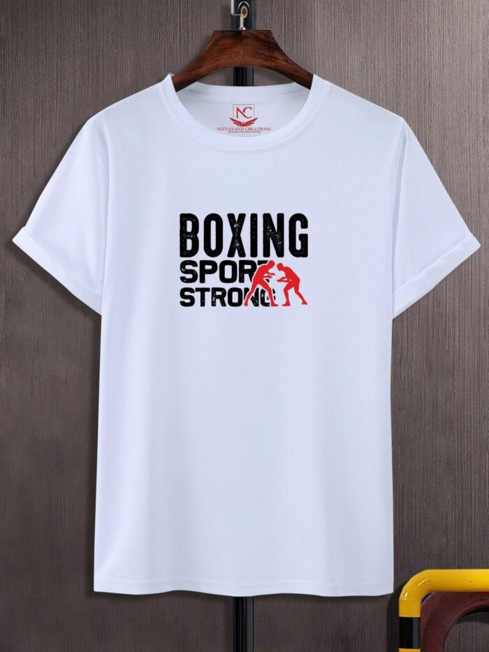 Strong Punch White Boxing Sport Tee