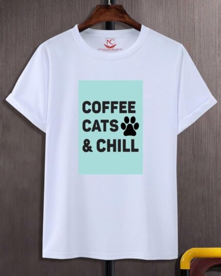 Coffee Cats & Chill Round Graphic Tee