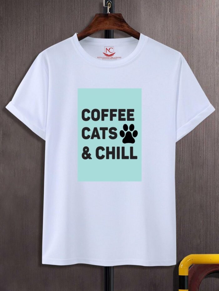 Coffee Cats & Chill Round Graphic Tee