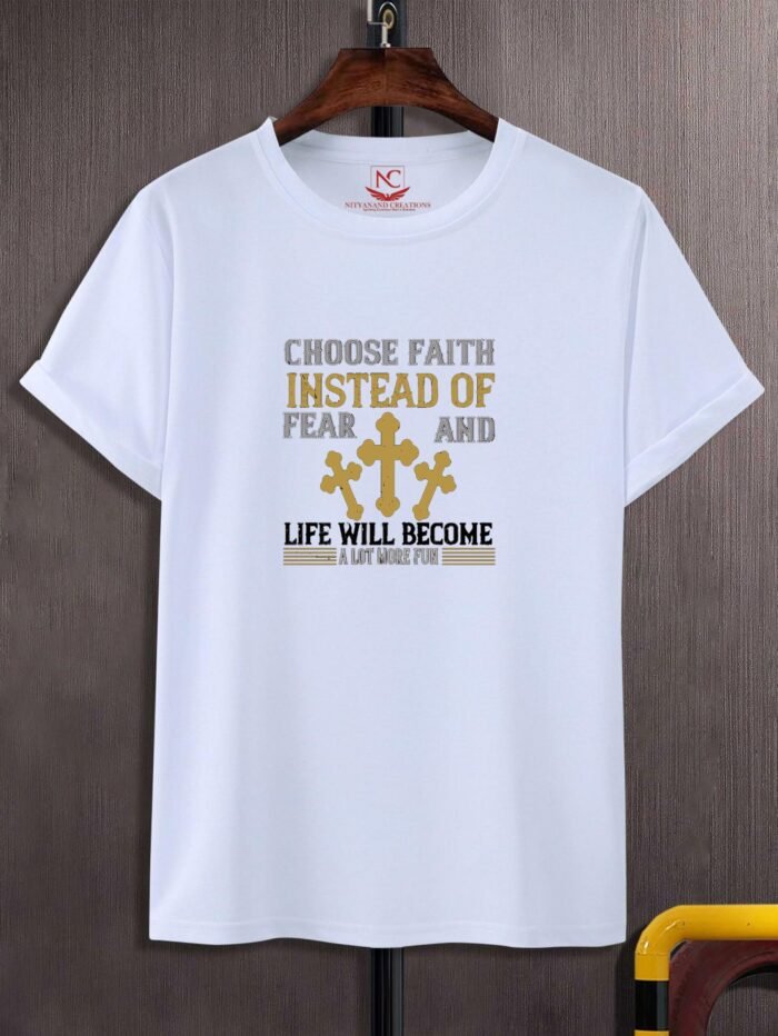 Choosing faith over fear can transform life into a tale of triumphs t-shirt