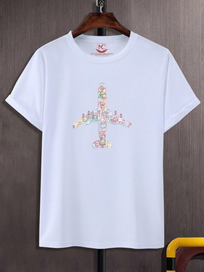 Airplain Graphic Printed White T-shirt