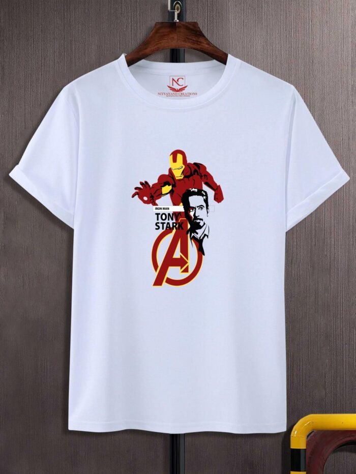 Tony Vector Printed Men's Regular Fit Round Neck Half Sleeve T-Shirt