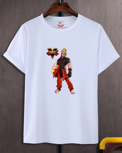 Ken Master Graphic Printed White T-Shirt