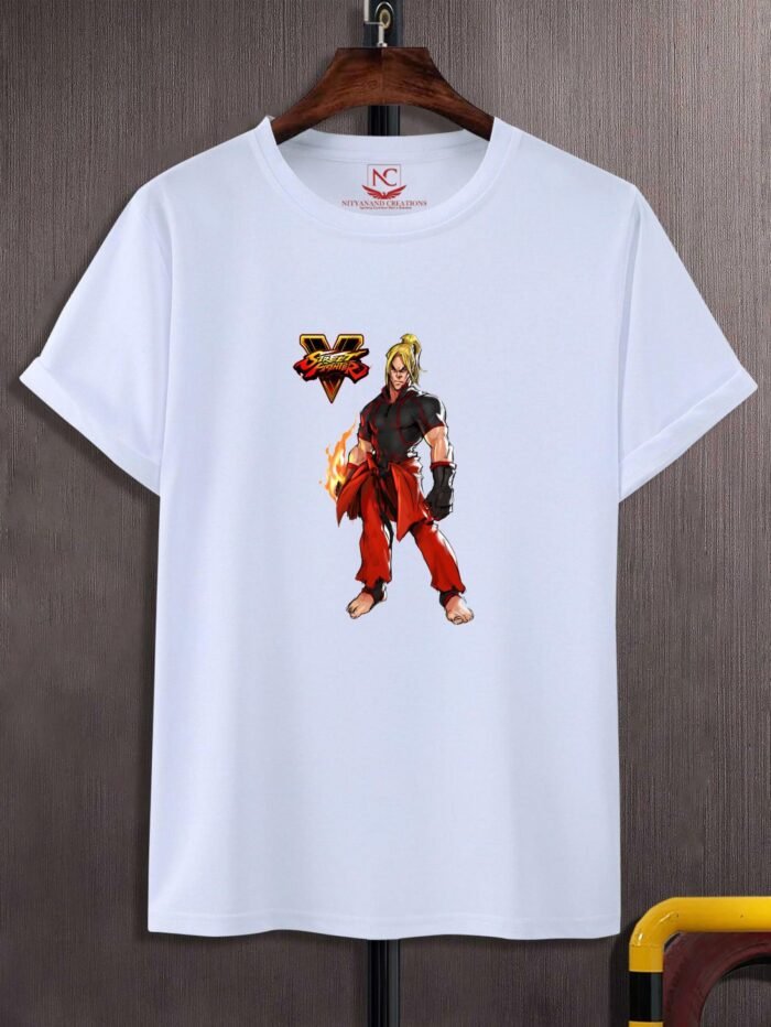 Ken Master Graphic Printed White T-Shirt