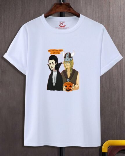 Men's & Women's Round Neck Half Sleeve Thor and Loki Graphic Printed White T-Shirt