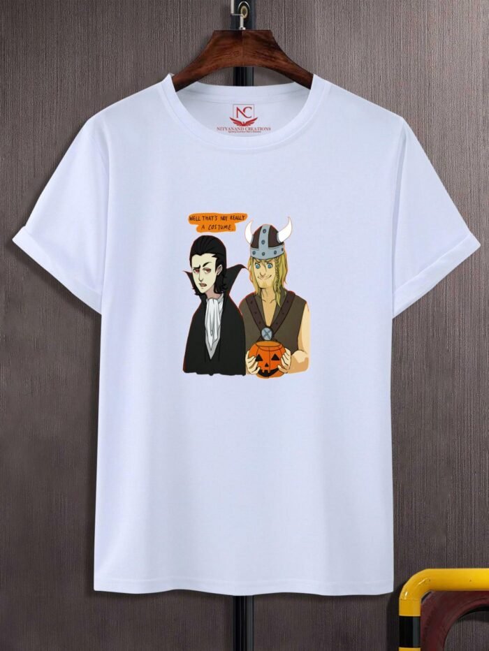 Men's & Women's Round Neck Half Sleeve Thor and Loki Graphic Printed White T-Shirt
