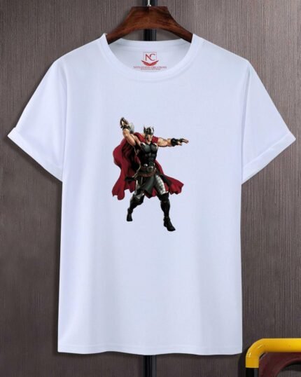 Thor Marvel Comic Graphic Printed White T-Shirt