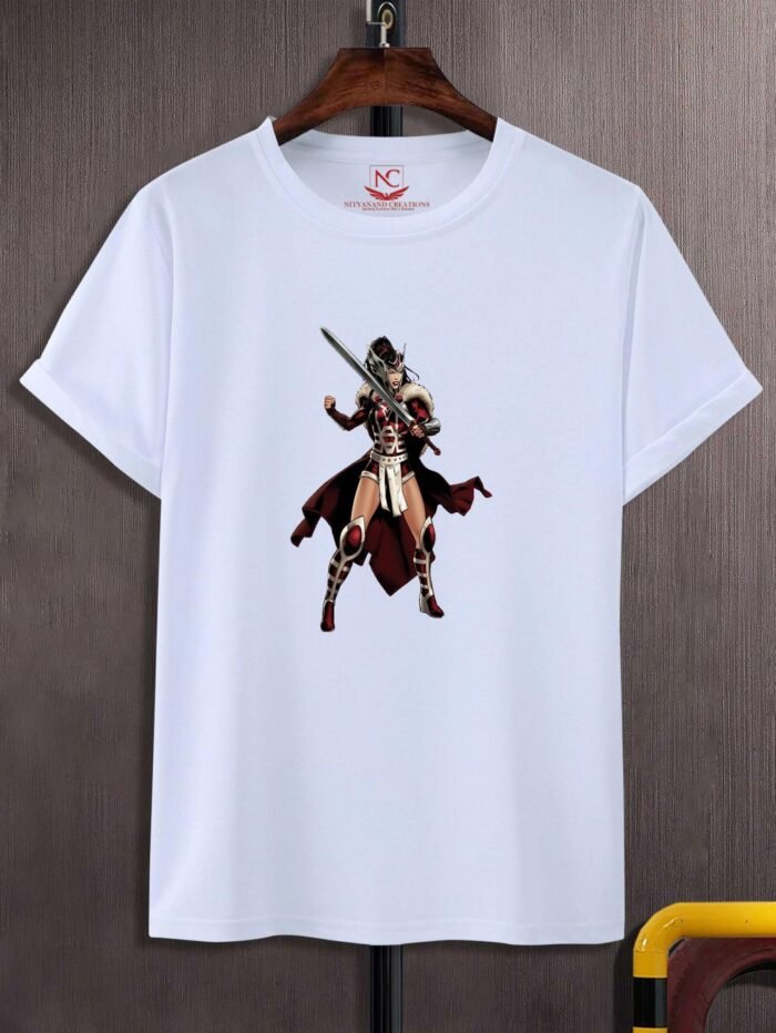 Sif Marvel Comic Round Neck Graphic Printed  White T Shirt