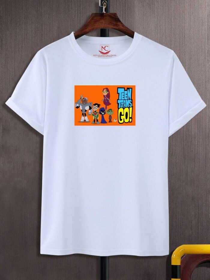 White Canvas: Graphic Round Neck T-Shirt