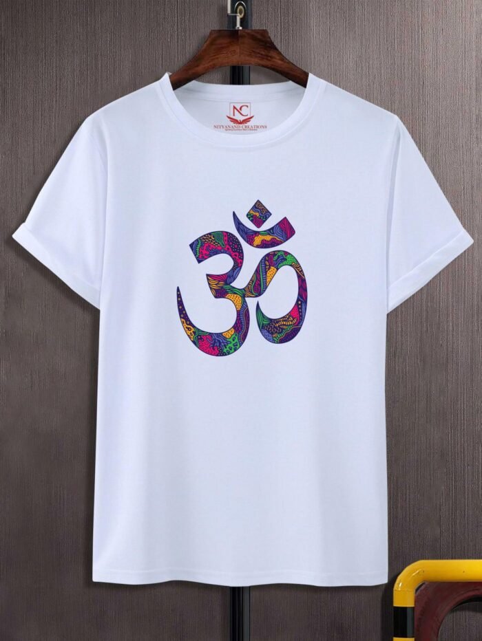OM Graphic Printed White T-Shirt Embrace Serenity and Spirituality