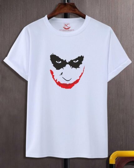 The Joker Face Graphic Printed White T-Shirt