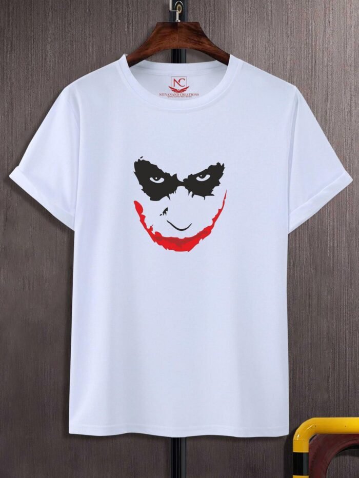 The Joker Face Graphic Printed White T-Shirt