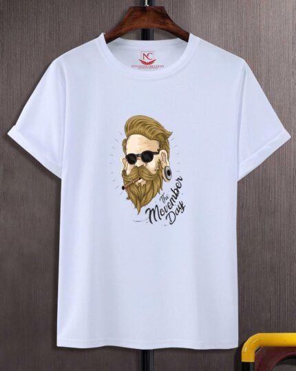 The Bearded Man Graphic Printed White T-Shirt Embrace Your Inner Gentleman