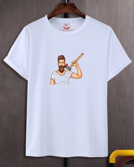 Bearded Man Graphic Printed White T-Shirt Embrace Your Unique Style