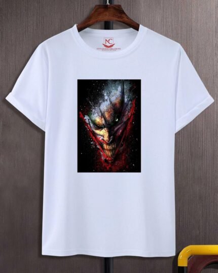 Quadro Joker Graphic Printed White T-Shirt Embrace the Madness