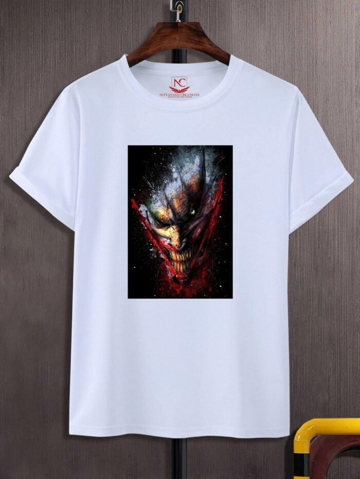 Quadro Joker Graphic Printed White T-Shirt Embrace the Madness