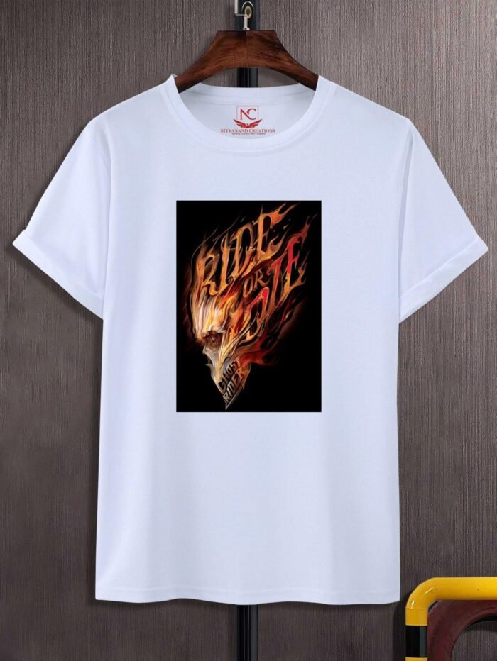 Ghost Rider Graphic Printed White T-Shirt Embrace the Spirit of Vengeance