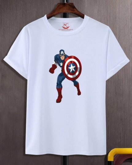 Captain America Graphic Printed White T-Shirt
