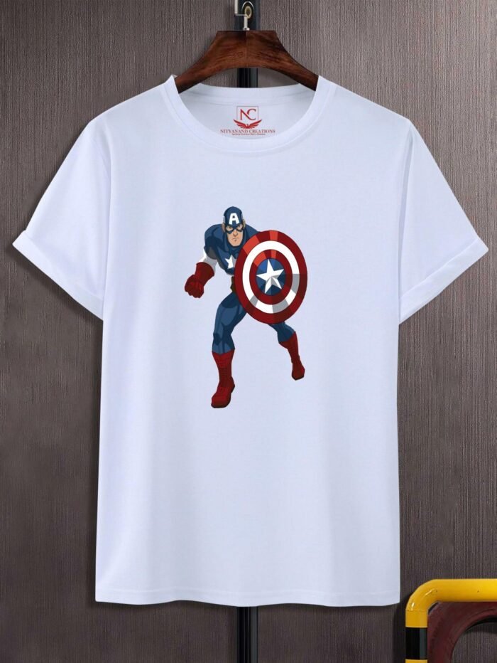 Captain America Graphic Printed White T-Shirt