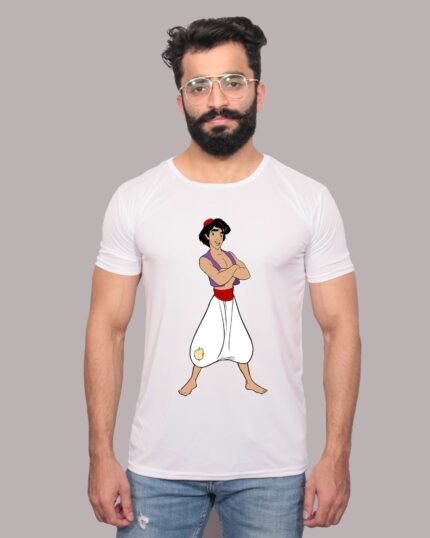 Aladdin Magic Graphic Printed White Tee-1200003