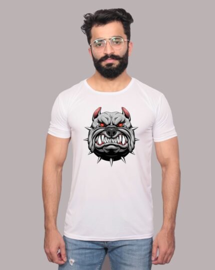 Unleash the Devil Dog Graphic White Tee-1200011