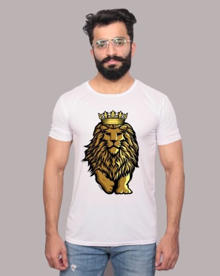 King of the Jungle Graphic White Tee-1200013