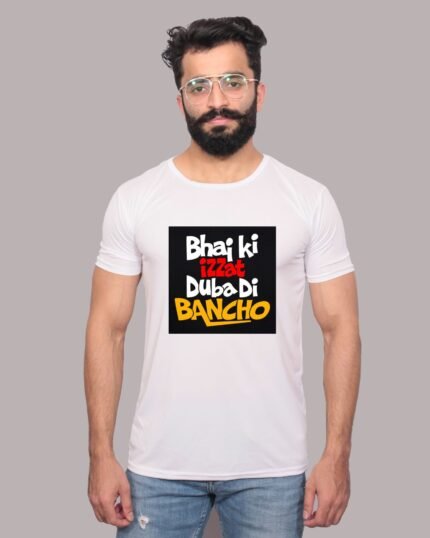Bhai Ki Izzat Dubba Di Graphic White Tee-1200016