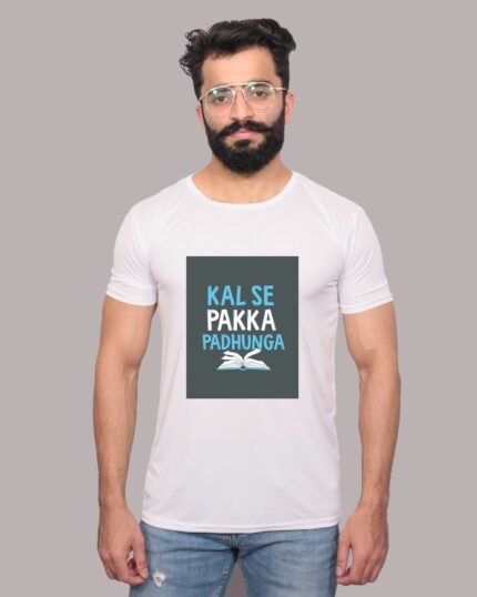 How about Kal Se Pakka Padhunga Graphic White Tee-1200018