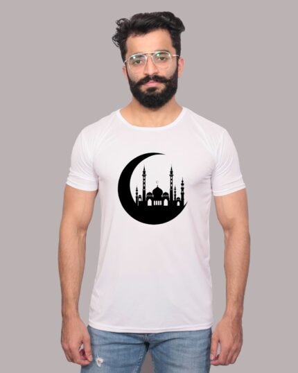 Masjid Graphic Printed White T-Shirt-1200035