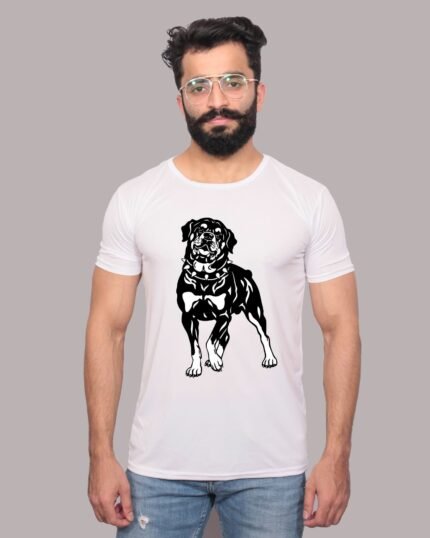 Dog Graphic Printed White T-Shirt-1200045
