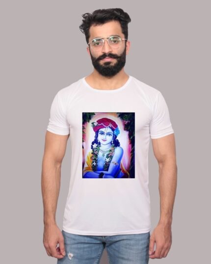 Krishna Graphic Printed White T-Shirt-1200046
