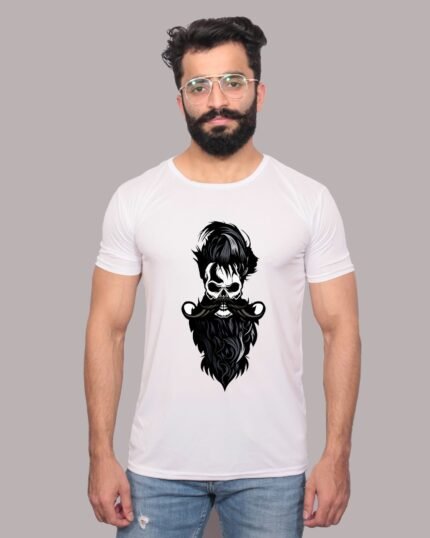 Bold Statement Bearded Skull Graphic T-Shirt-1200061