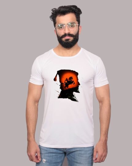 Shivaji Maharaj The Warrior King Graphic Printed White T-shirt-1200078