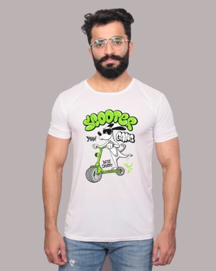 Scooter Adventure Graphic Printed White Tee-1200102