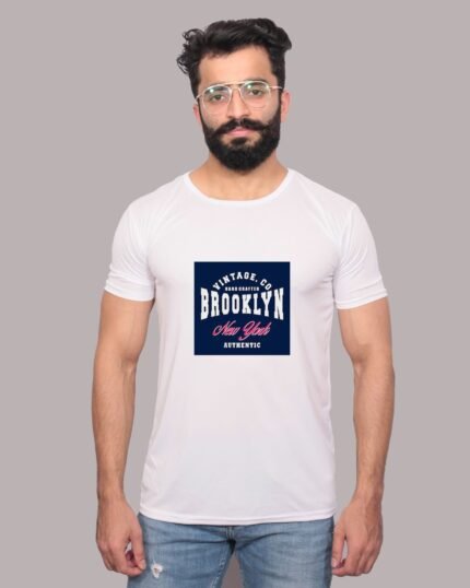 Brooklyn – Graphic Printed White T-Shirt-1200146