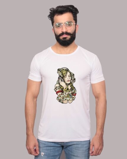 Blonde Girl – Graphic Printed White T-Shirt-1200162