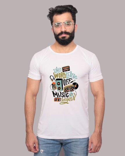 Music – Graphic Printed White T-Shirt-1200163