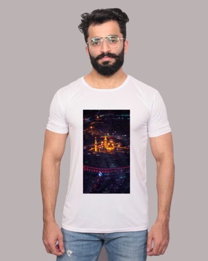 Holy Shrine of Imam Hossain Graphic Printed White T-Shirt-1200189