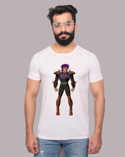 Saint Seiya Graphic Printed White Tee-1200380