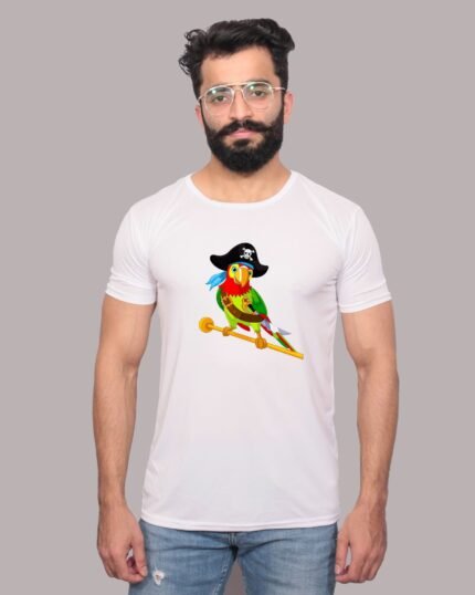 Pirate Parrot Graphic White Tee-1200393