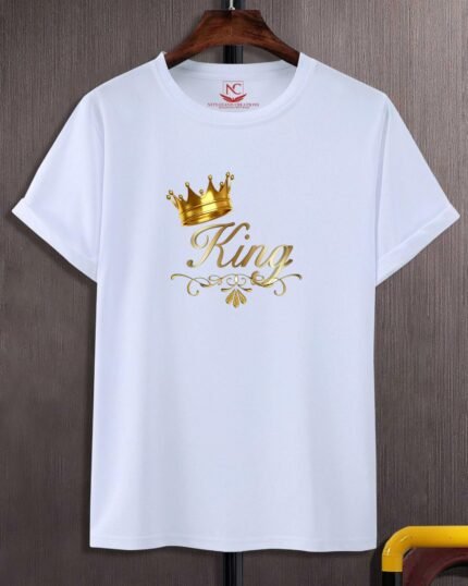 King of Style Graphic Printed White Tee-135