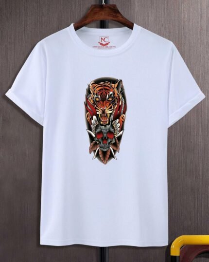 Tiger Graphic Printed White T-Shirt