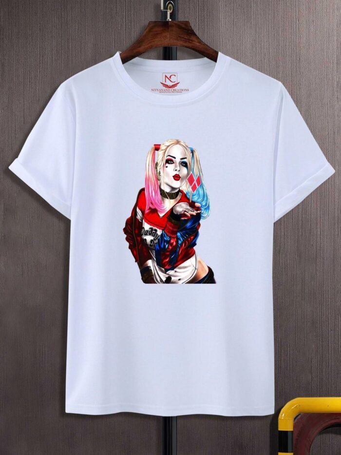 Harley Quinn Graphic Print White T-Shirt - Image 2