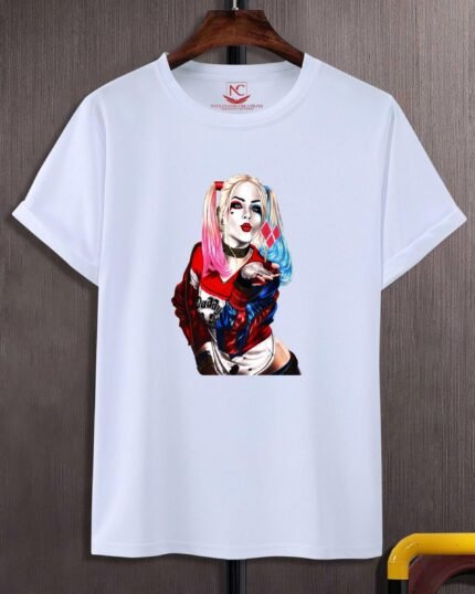 Harley Quinn Graphic Print White T-Shirt