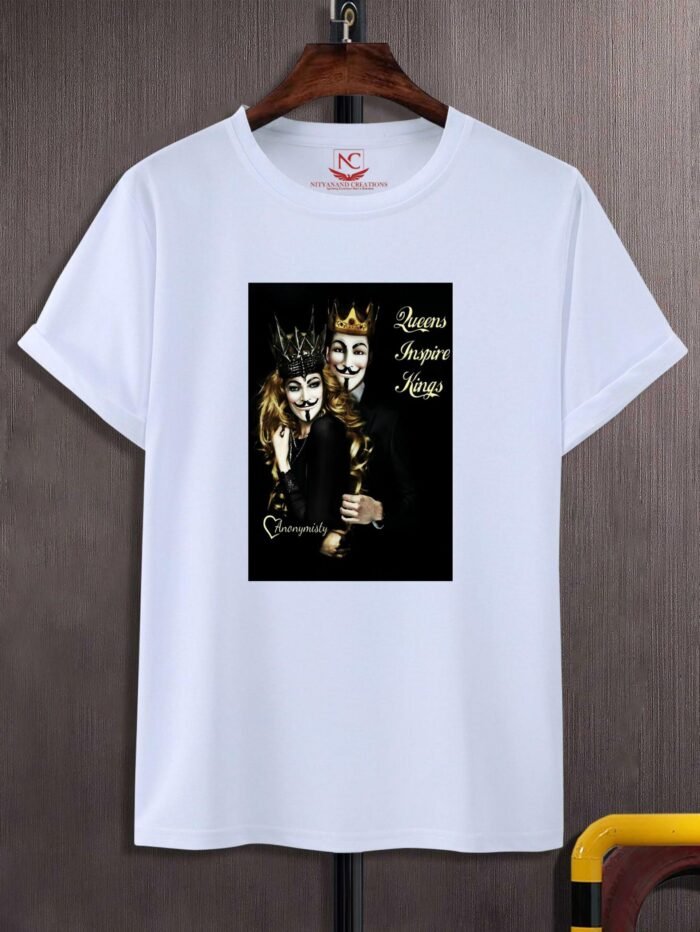 Queens Inspire Kings Graphic Print White T-Shirt