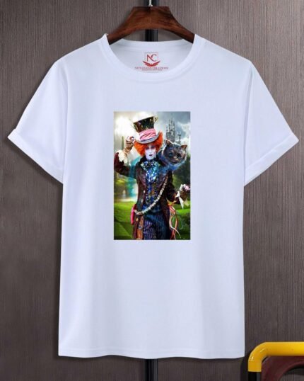 Alice in Wonderland Graphic Print White T-Shirt